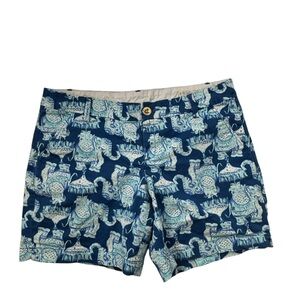 Lilly Pulitzer Jayne Stretch Short Size 10 Deep Indigo Joy Ride Elephant